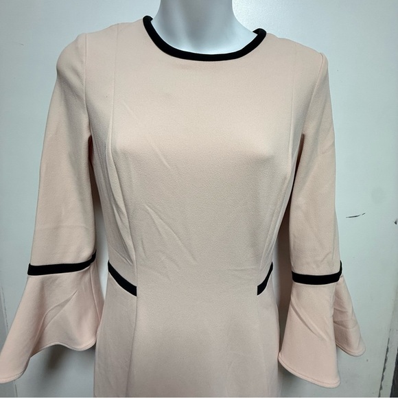 Calvin Klein Peach/Pink Sheath Dress with Bell Sleeves - Picture 2 of 9